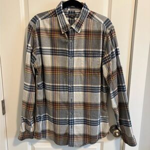 Eddie Bauer Men's Casual Plaid Shirt - Blue, Gray, Orange